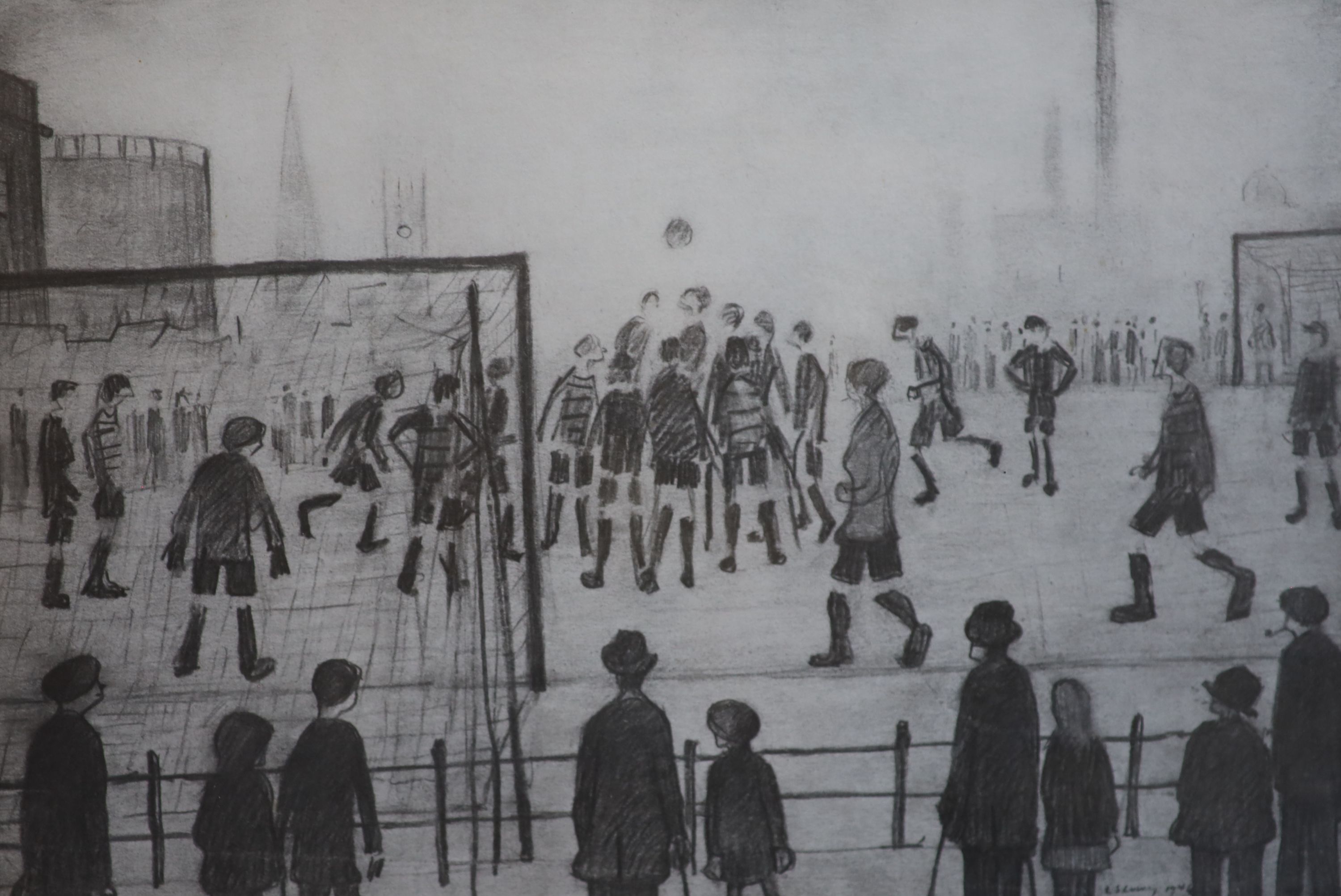 Lawrence Stephen Lowry (1887-1976), The Football Match, Lithograph, 25 x 36 cm.